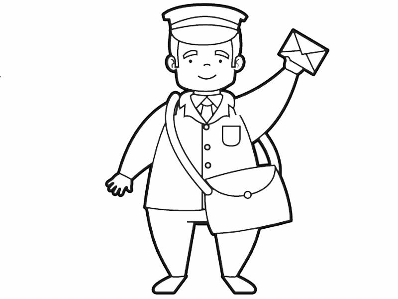 Postbote Malvorlage Ausmalbild Sketch Coloring Page