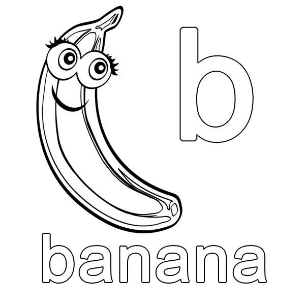 kostenlose malvorlage englisch lernen banana zum ausmalen