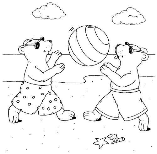 kostenlose malvorlage sport wasserball spielen am strand