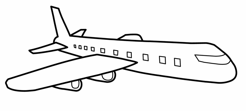 Kostenlose Malvorlage Transportmittel: Flugzeug zum Ausmalen