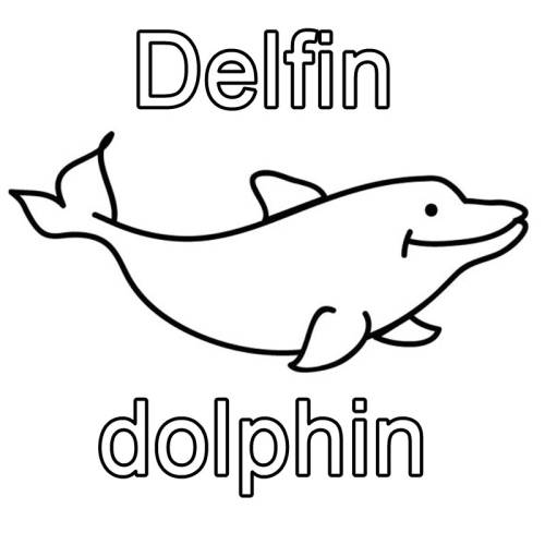 kostenlose malvorlage englisch lernen delfin  dolphin