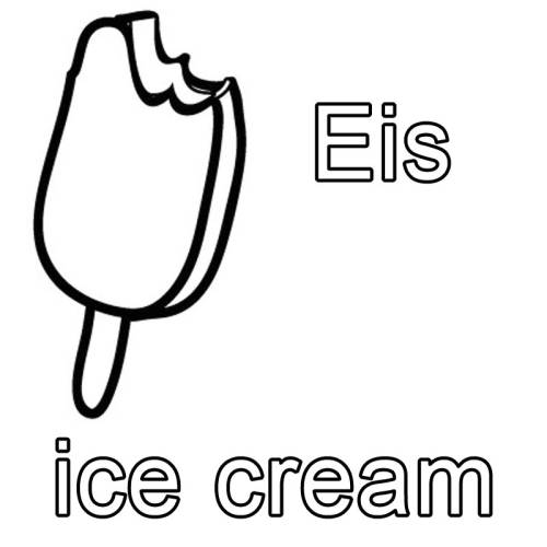kostenlose malvorlage englisch lernen eis  ice cream zum