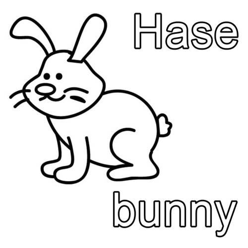 kostenlose malvorlage englisch lernen hase  bunny zum