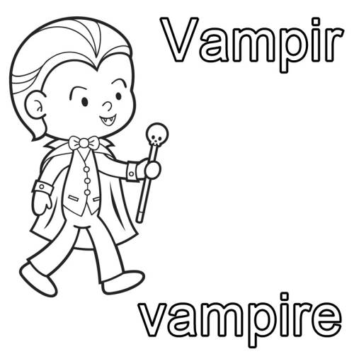 kostenlose malvorlage englisch lernen vampir  vampire