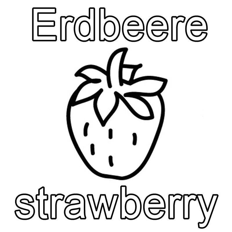 kostenlose malvorlage englisch lernen erdbeere