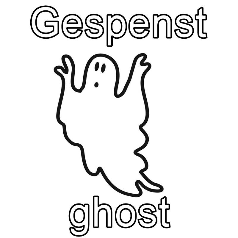kostenlose malvorlage englisch lernen gespenst  ghost