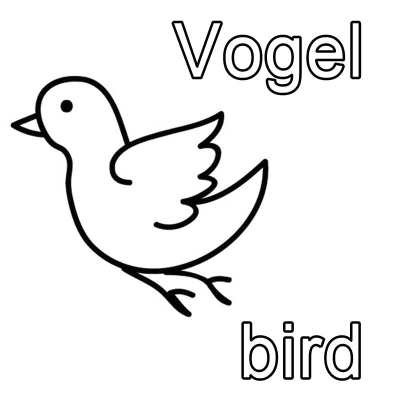 kostenlose malvorlage englisch lernen vogel  bird zum