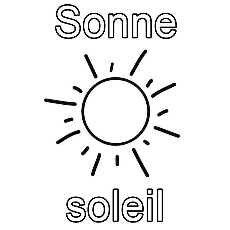 kostenlose malvorlage französisch lernen sonne  soleil