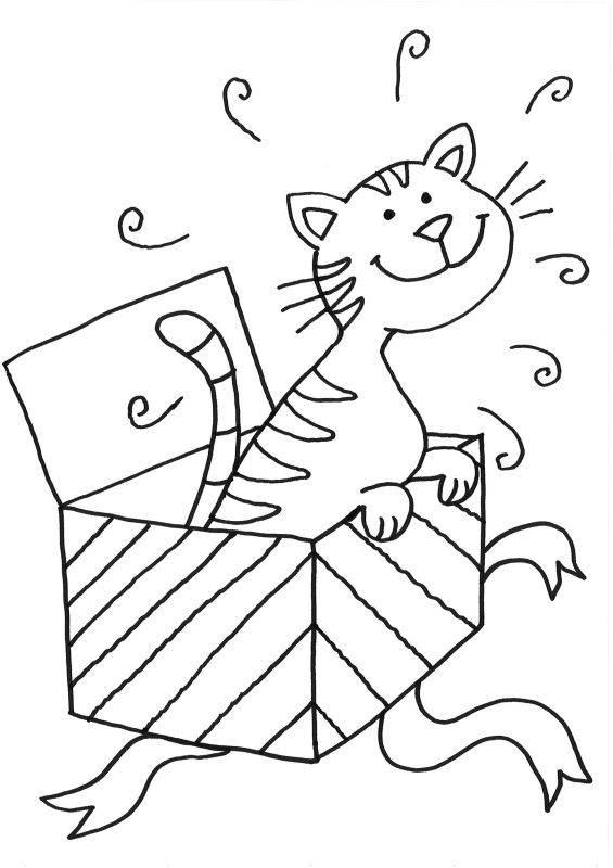 ausmalbild katzen katze im geschenk kostenlos ausdrucken