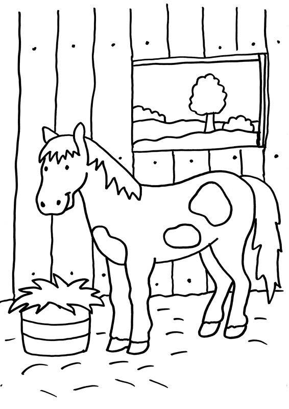 Ausmalbild Pferde Pferd Im Stall Kostenlos Ausdrucken