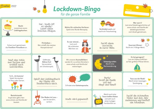 Kinderspiele - Die 40+ schönsten Indoor-Spiele für Kinder: Lockdown-Bingo