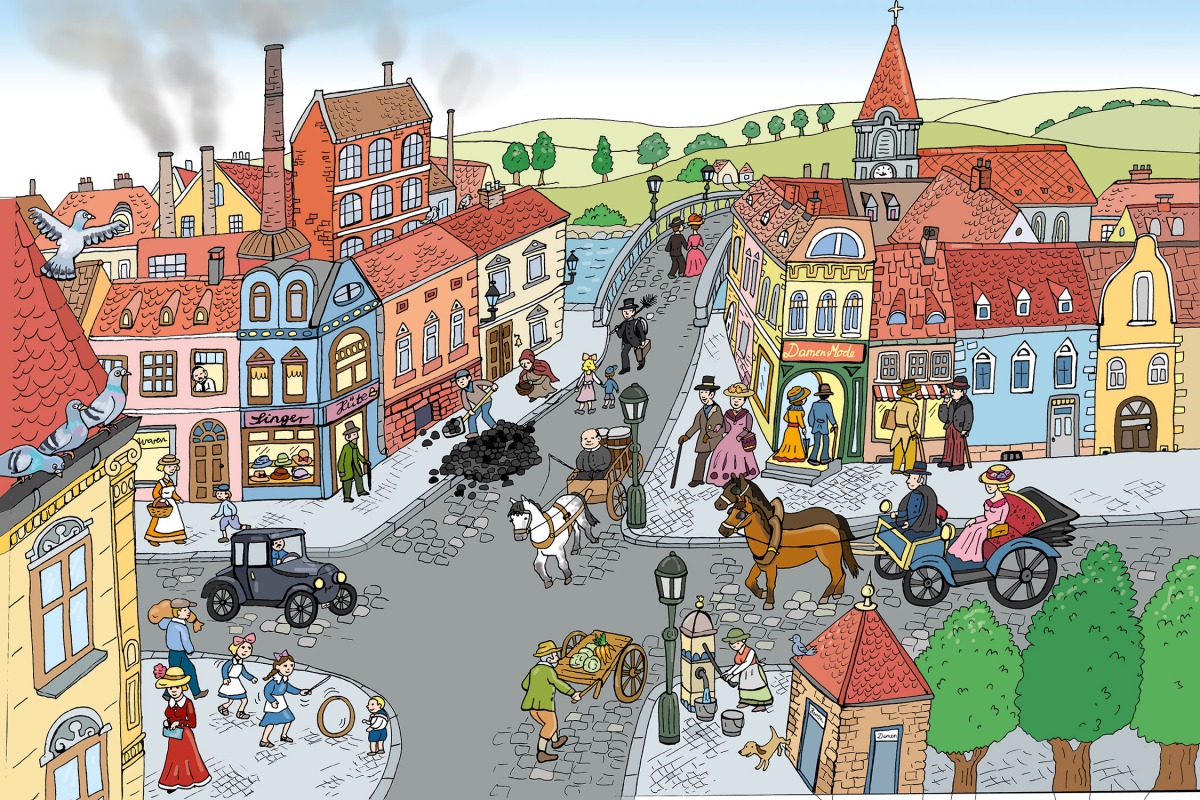Stadt vor 100 Jahren