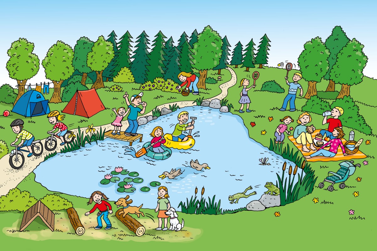 Kinder spielen drau&szlig;en