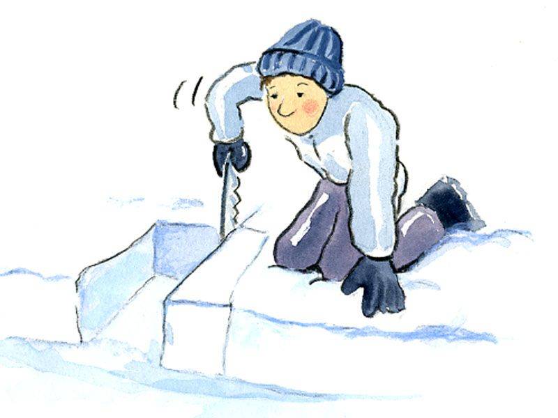 S&auml;gen oder stechen Sie ganz viele Schneebl&ouml;cke aus festem Schnee aus. 