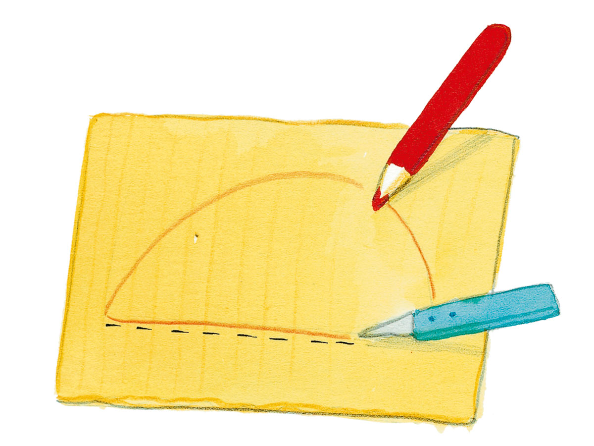 Zeichnen Sie die Form f&uuml;r den Igel auf Papier auf.