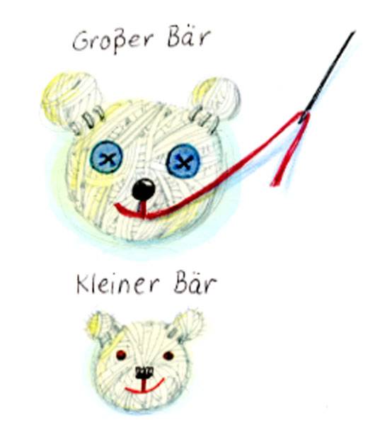 So basteln Sie einen Eisb&auml;r aus Wolle