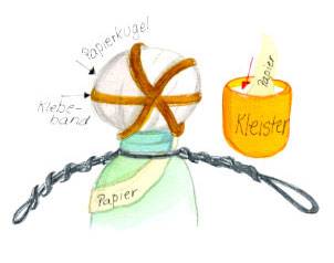 Basteln Sie das Grundger&uuml;st f&uuml;r einen K&ouml;nig aus Papier, Kleister und Draht.
