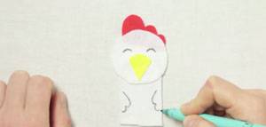 So basteln Sie die Huhn-Fingerpuppe