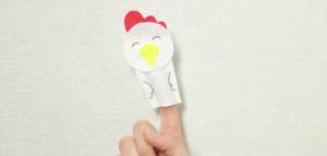 So basteln Sie die Huhn-Fingerpuppe