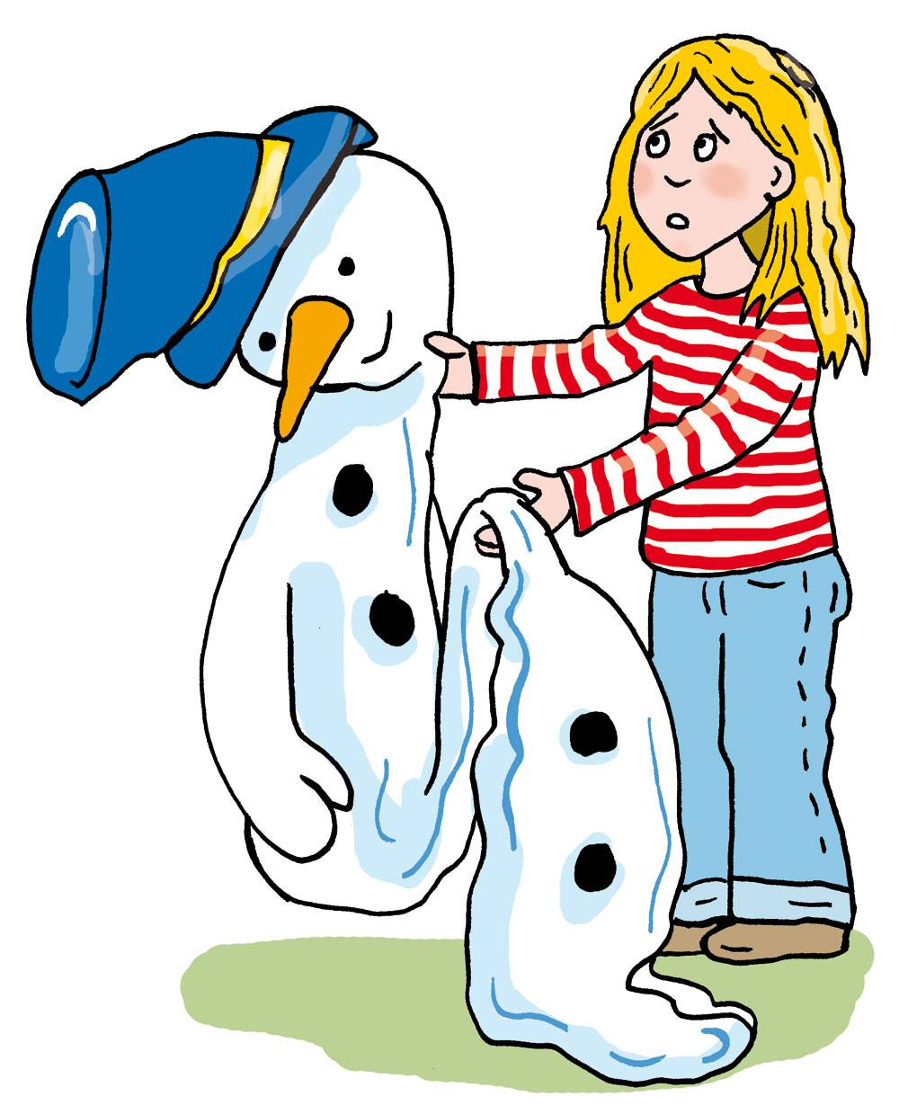 Lena und ihr kaputter Plastik-Schneemann