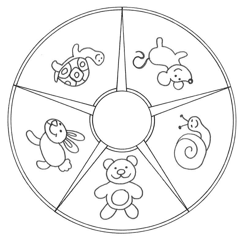 Ausmalbild 60+ entspannende Mandalas für Kinder: Mandala mit lustigen Tieren kostenlos ausdrucken