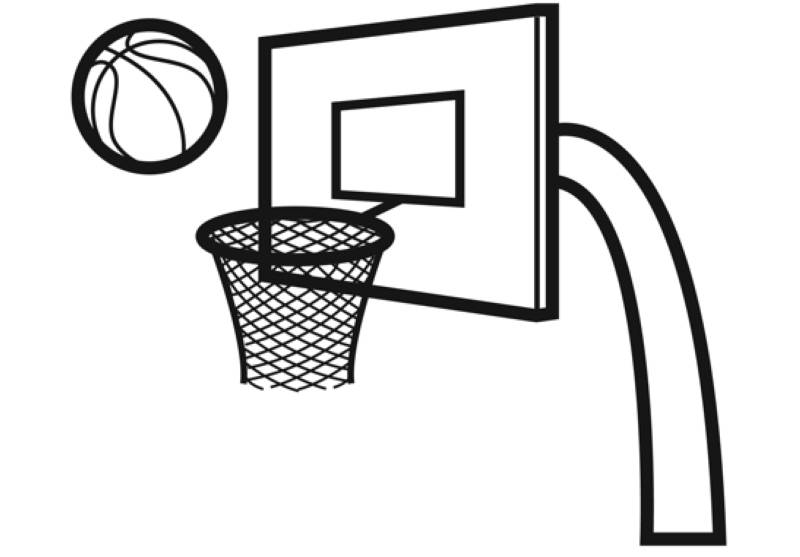 Ausmalbild 100+ sportliche Malvorlagen für Kinder: Basketballkorb kostenlos ausdrucken