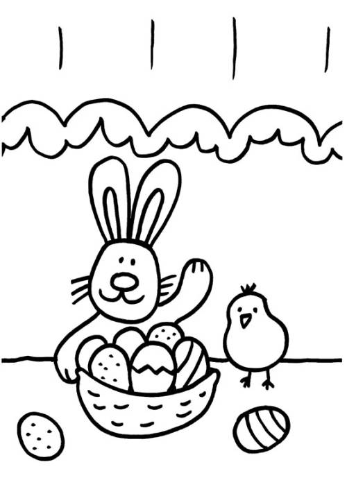 kostenlose malvorlage kaninchen kaninchen und küken an