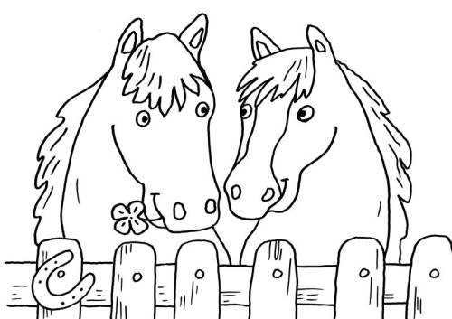 kostenlose malvorlage pferde zwei pferde zum ausmalen zum