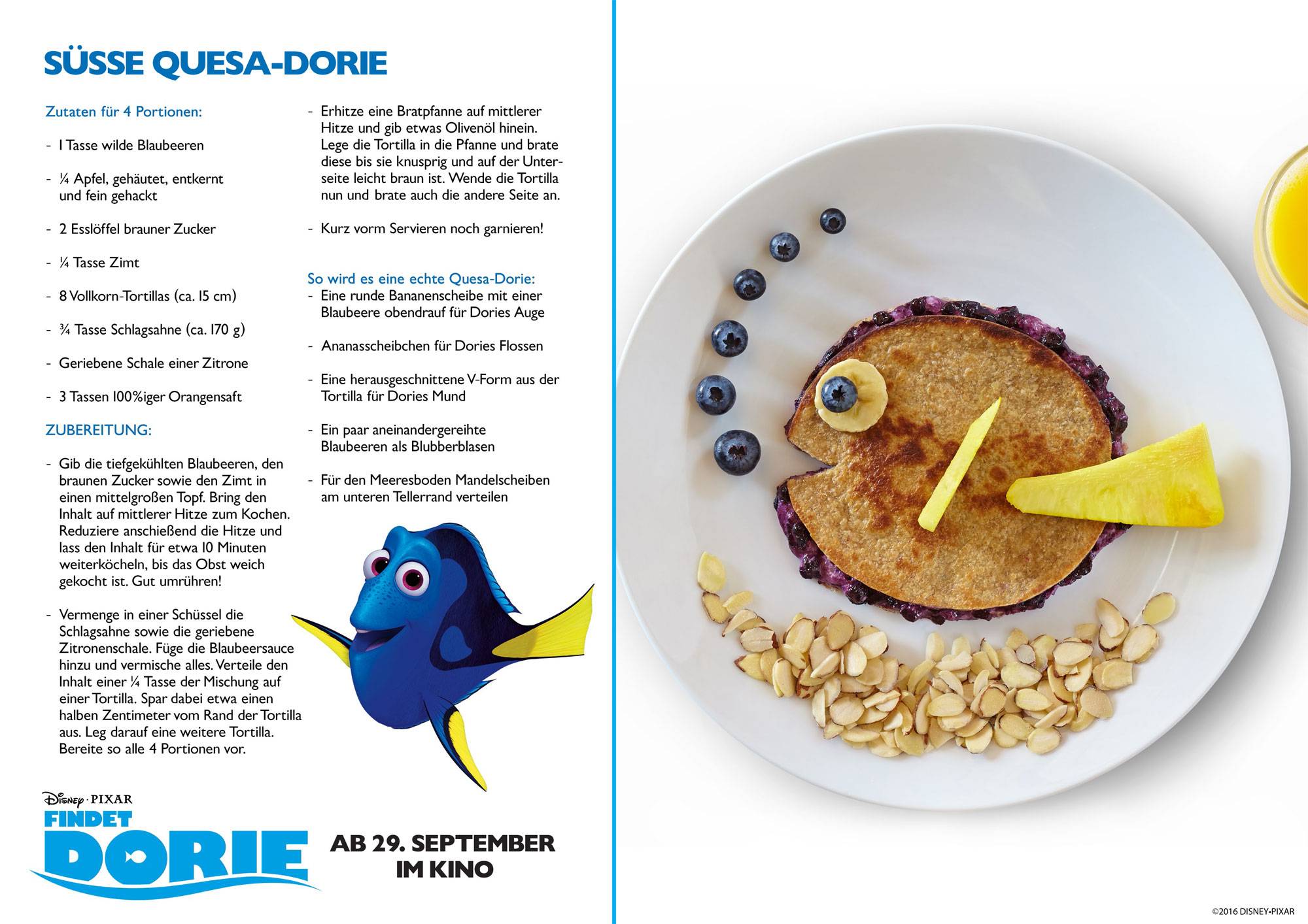 Blaubeer-Tortilla-Rezept zum Kinofilm "Findet Dorie"
