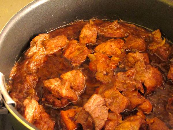 Braten Sie das Fleisch