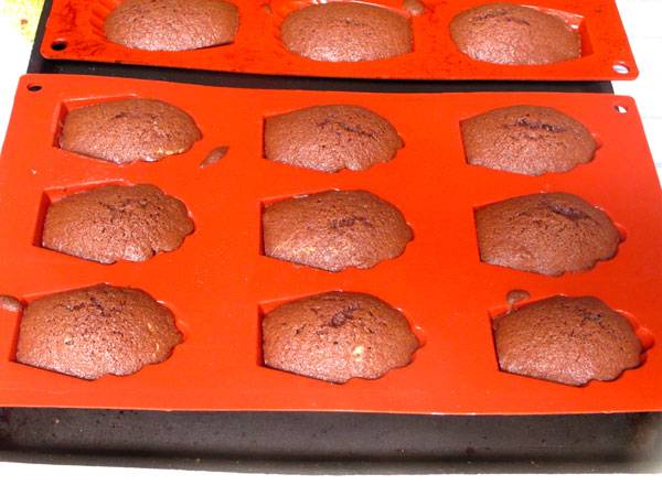 Backen Sie die Schokoladen-Madeleines in der Form