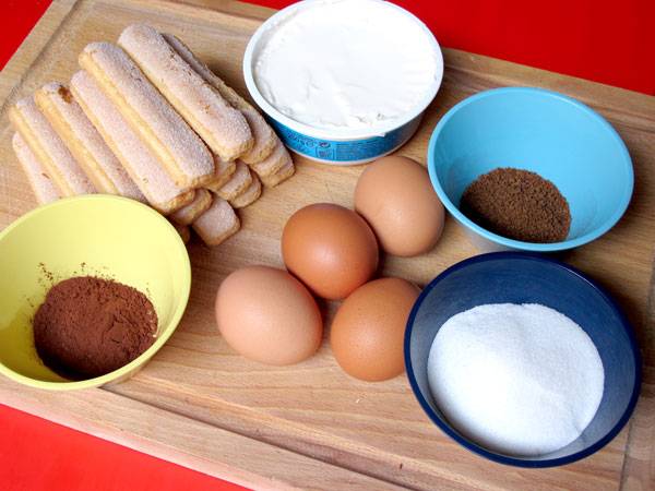 Zutaten f&uuml;r das Tiramisu