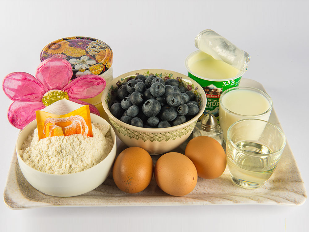 Zutaten f&uuml;r die Blaubeer-Pancakes