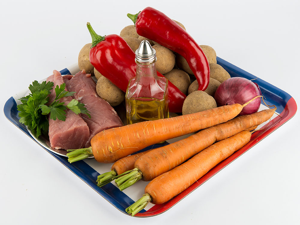 Zutaten f&uuml;r das Schweinefilet mit Gem&uuml;se