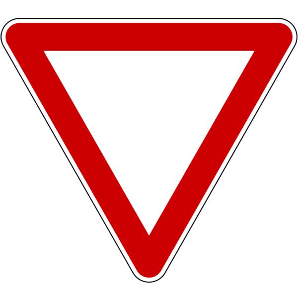 Verkehrsschild: Vorfahrt gew&auml;hren