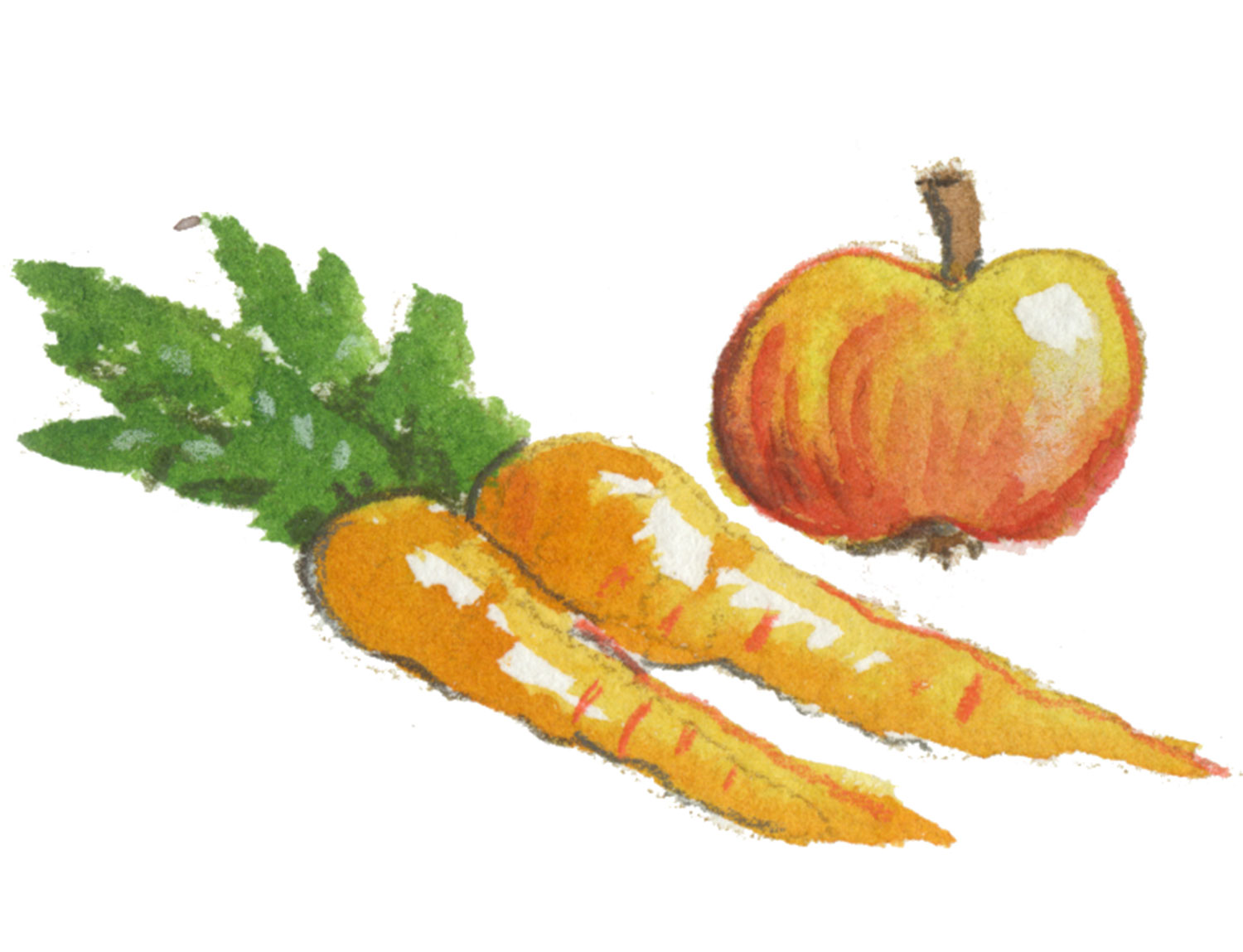 Karotten und ein Apfel