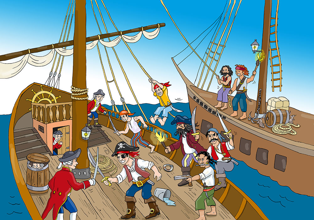 Piratenschiff mit Seer&auml;ubern