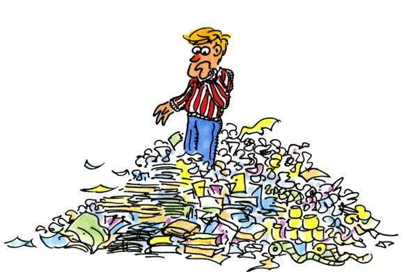 Zeitungen, Schulhefte, B&uuml;cher, Briefe, Windeln, Werbung &ndash; Papier gibt es &uuml;berall. In einem Jahr verbraucht jeder von uns so viel Papier, dass man damit ein kleines Zimmer bis zur Decke f&uuml;llen k&ouml;nnte.