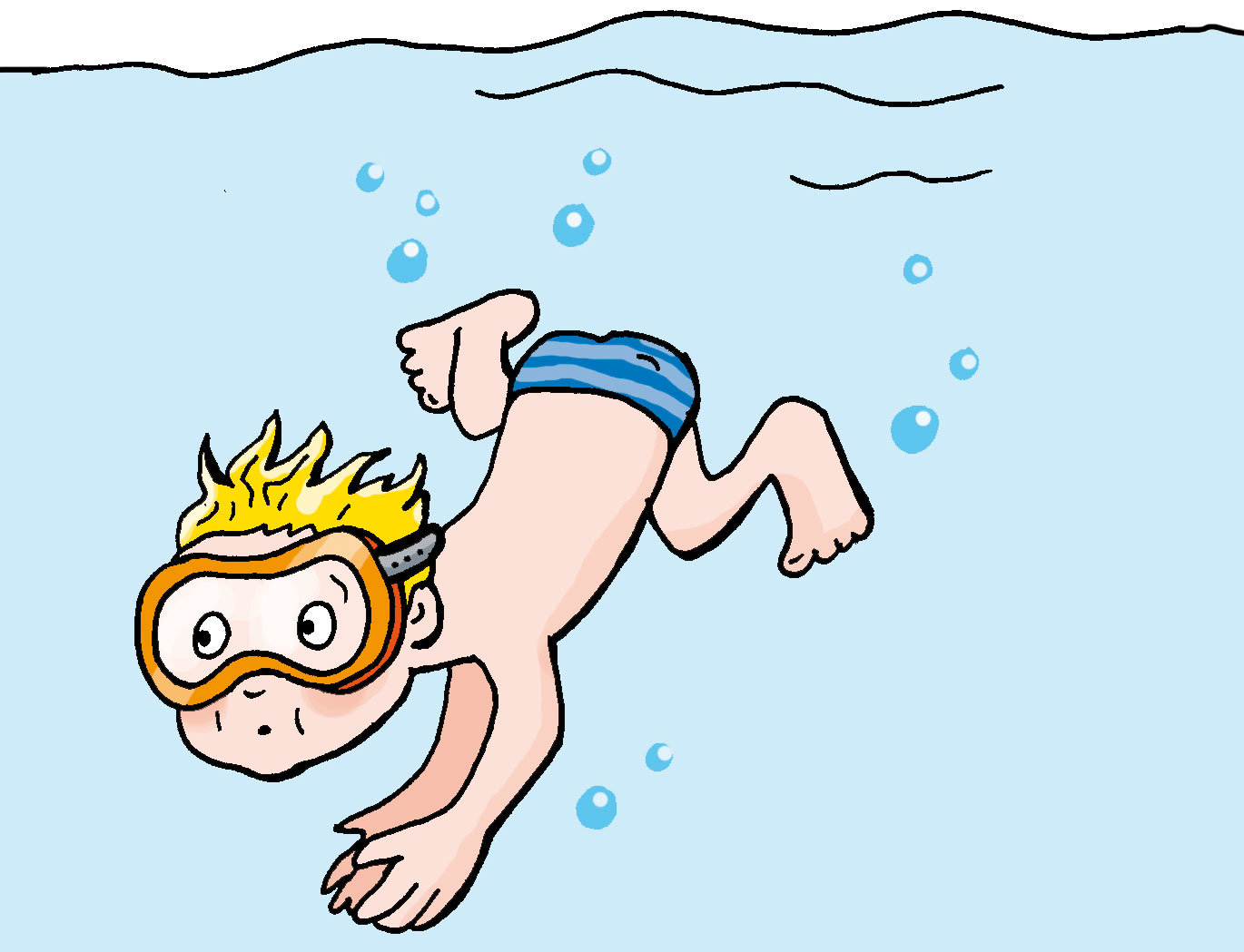 Taucher unter Wasser